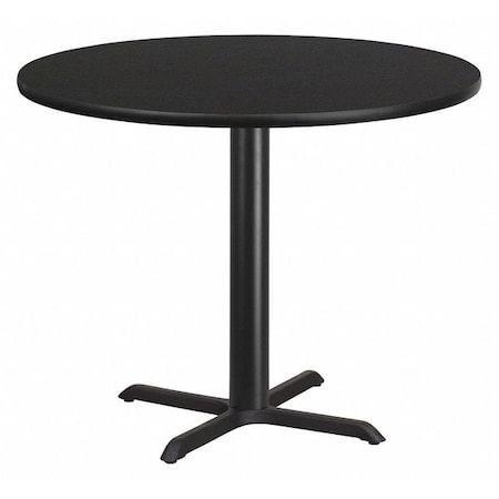 Round Laminate Table Top, Laminate Top, Wood Grain MPN:XU-RD-42-BLKTB-T3333-GG