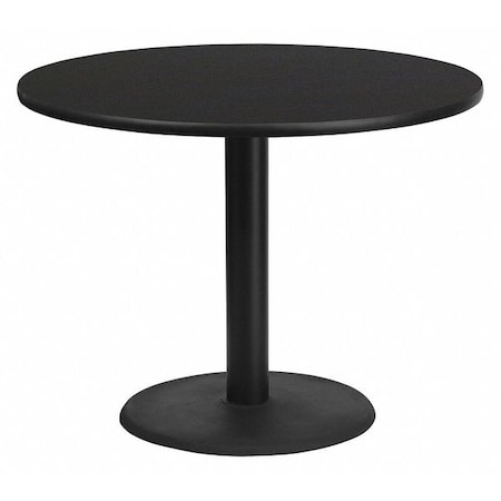 Round Laminate Table Top, Laminate Top, Wood Grain MPN:XU-RD-42-BLKTB-TR24-GG