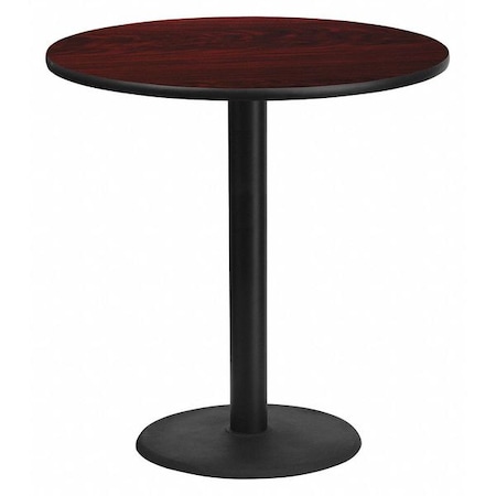 Round Mahogany Laminate Table w/Rnd Base, 42