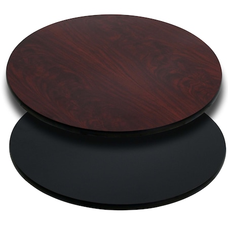 Round Round Table Top with Black or Mahogany R, 42