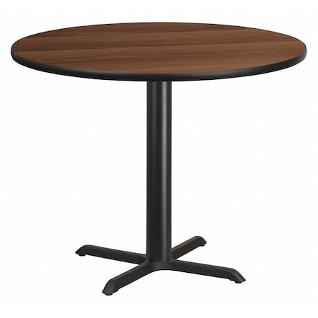 Round Walnut Table Top, Round w/X-Base, 42