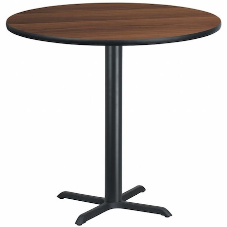 Round Walnut Table Top, Round w/X-Base, 42