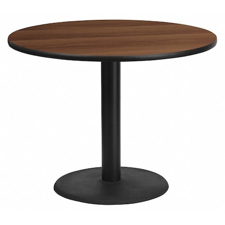 Round Walnut Lmnt Table Top, Round w/Base, 42