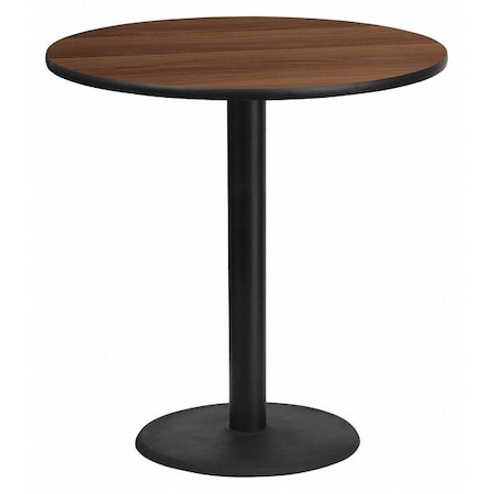 Round Walnut Lmnt Table Top, Round w/Base, 42