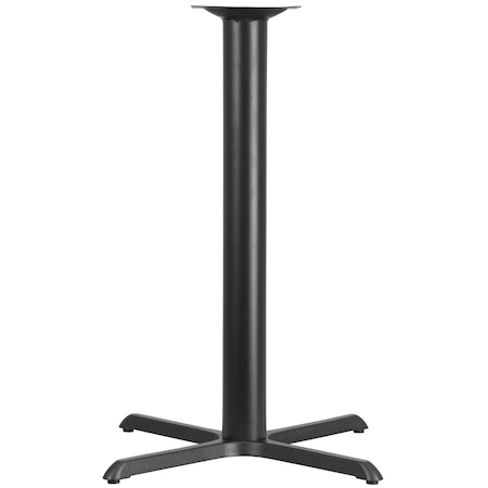 Beverly 33'' x 33'' Restaurant Table X-Base with 4'' Dia. Bar Height Column MPN:XU-T3333-BAR-GG