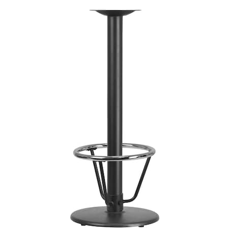 Beverly 18'' Round Restaurant Table Base with 3'' Dia. Bar Height Column and Foot Ring MPN:XU-TR18-BAR-3CFR-GG