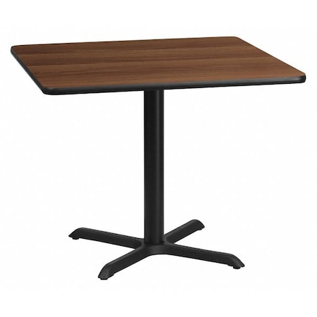 Square Walnut Table, Sqr w/X-Base, 36