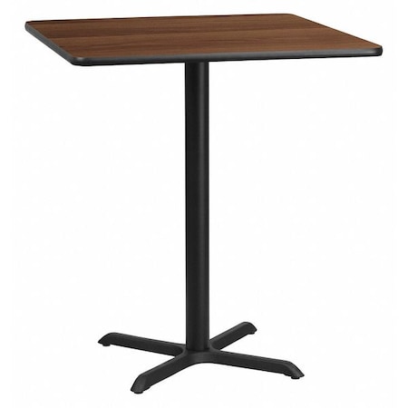 Square Walnut Table, Sqr w/X-Base, 36