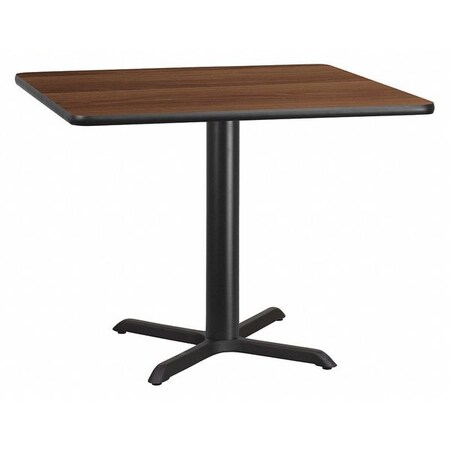 Square Walnut Table, Sqr w/x-Base, 42