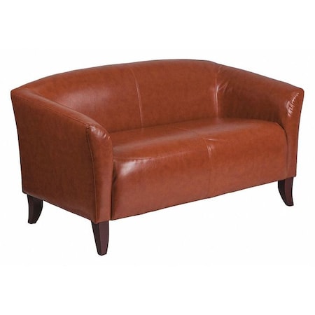 Cognac Leather Loveseat, 29