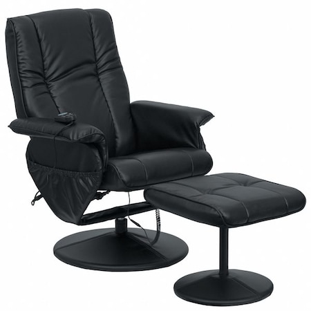 Black LeatherSoft Massaging Recliner and Ottoman MPN:BT-7600P-MASSAGE-BK-GG