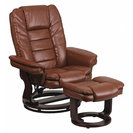 Brown Aged LeatherSoft Swivel Recliner & Ottoman MPN:BT-7818-VIN-GG