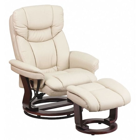 Beige LeatherSoft Swivel Recliner & Curved Ottoman MPN:BT-7821-BGE-GG
