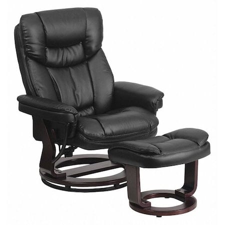 Black LeatherSoft Swivel Recliner & Curved Ottoman MPN:BT-7821-BK-GG