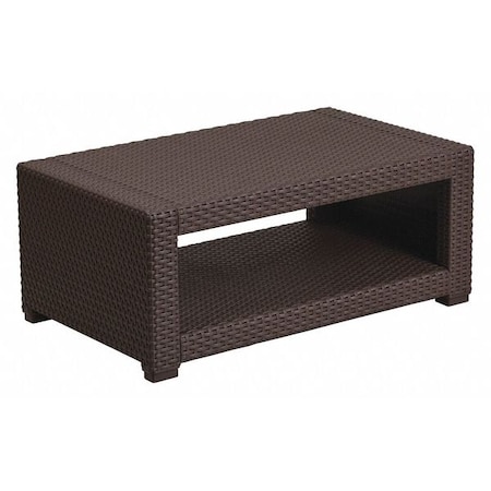 Seneca Chocolate Brown Faux Rattan Coffee Table MPN:DAD-SF1-R-GG