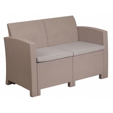 Lt Gray Rattan Loveseat w/ All-Weather Cushions MPN:DAD-SF2-2-GG