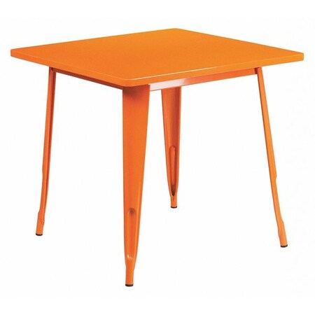 Orange Metal Table, 31.5SQ MPN:ET-CT002-1-OR-GG