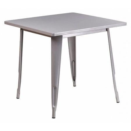Silver Metal Table, 31.5SQ MPN:ET-CT002-1-SIL-GG
