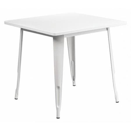 White Metal Table, 31.5SQ MPN:ET-CT002-1-WH-GG