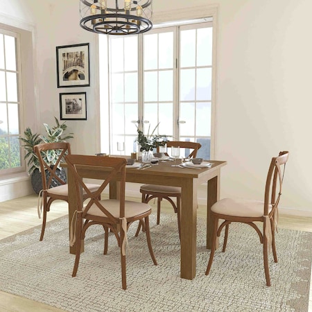 Farm Table, 4 Chair Cushions Set, 46