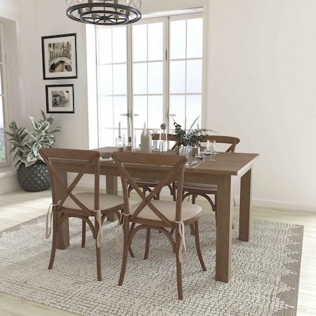 Farm Table, 4 Chair Cushions Set, 60