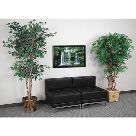 HERCULES Imagination Series Black LeatherSoft Lounge Set with Ganging Clips, 2 Pieces MPN:ZB-IMAG-MIDCH-2-GG