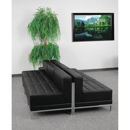 HERCULES Imagination Series Black LeatherSoft Lounge Set with Ganging Clips, 6 Pieces MPN:ZB-IMAG-MIDCH-6-GG
