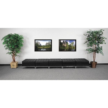 HERCULES Imagination Series Black LeatherSoft Five Seat Bench with Ganging Clips MPN:ZB-IMAG-OTTO-5-GG