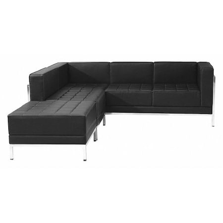 HERCULES Imagination Series Black LeatherSoft Sectional Configuration with Ganging Clips, 3 Pieces MPN:ZB-IMAG-SECT-SET9-GG