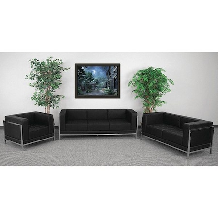 HERCULES Imagination Series Black LeatherSoft 3 Piece Sofa Set with Ganging Clips MPN:ZB-IMAG-SET1-GG