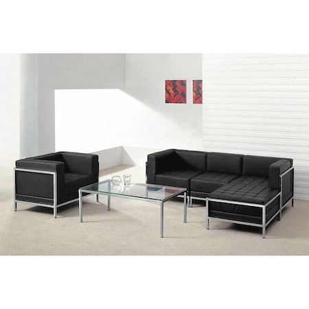HERCULES Imagination Series Black LeatherSoft Sectional & Chair with Ganging Clips, 5 Pieces MPN:ZB-IMAG-SET12-GG