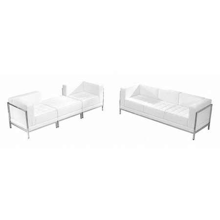 4 pcs. White Leather Reception Set, Imagination Series MPN:ZB-IMAG-SET15-WH-GG