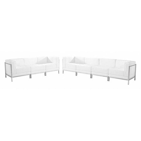 HERCULES Imagination Series Melrose White LeatherSoft Sofa Set with Ganging Clips, 5 Pieces MPN:ZB-IMAG-SET17-WH-GG