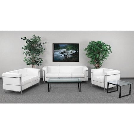 Reception Chair, White Leather MPN:ZB-REGAL-810-SET-WH-GG