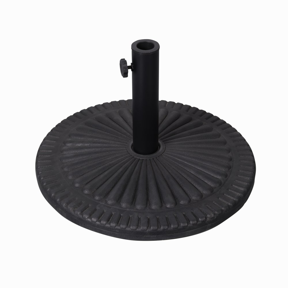 Flash Furniture Kona Universal Cement Patio Umbrella Base with Sunburst Patterned Weatherproof Plastic Polymer Coating, Black MPN:GMWLB49014ABK