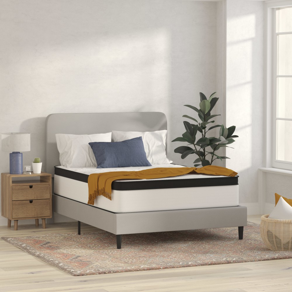 Flash Furniture Capri Comfortable Sleep Firm CertiPUR-US Certified Hybrid Pocket Spring Mattress, Full, 12inH x 54inW x 75inL, White MPN:CLFR23112F