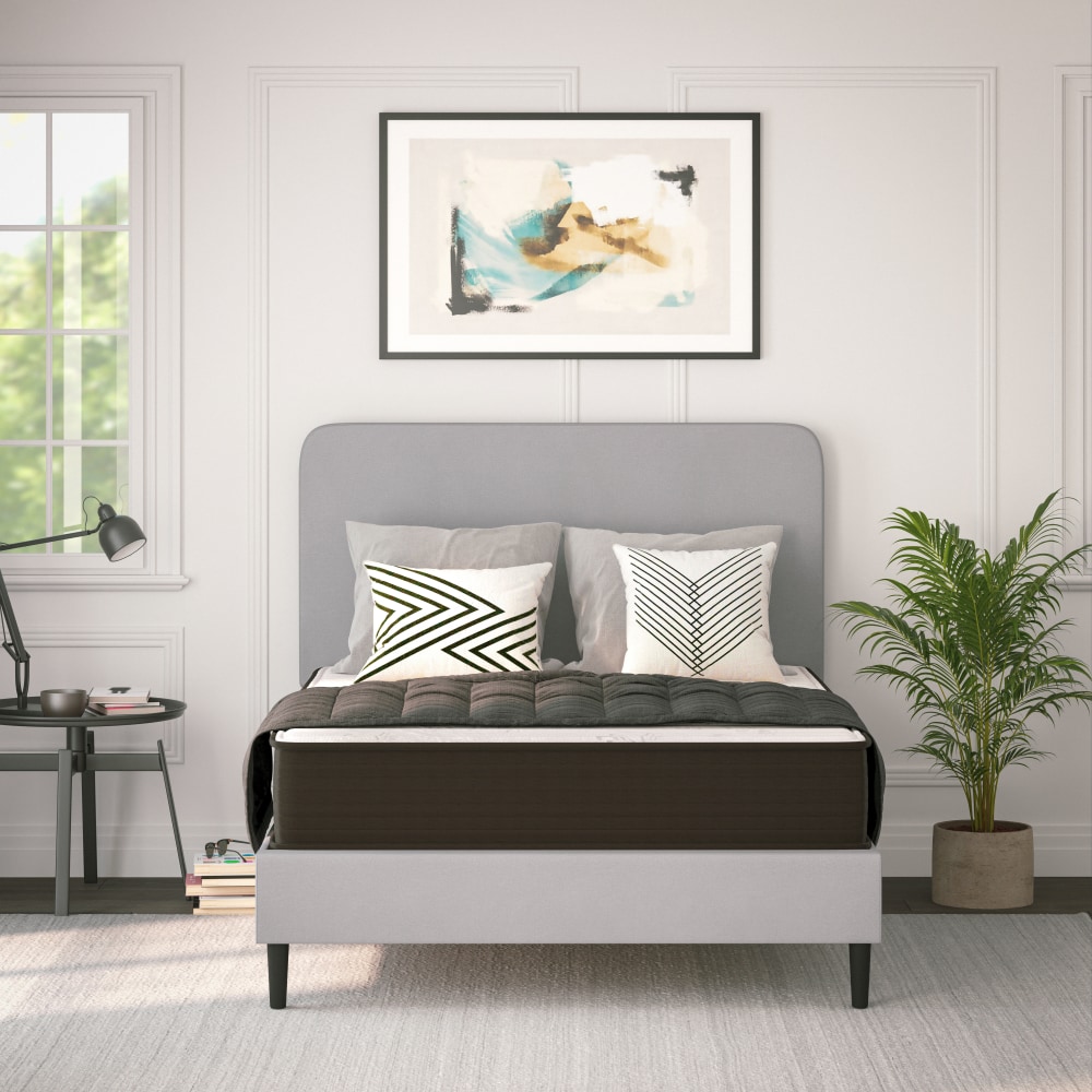 Flash Furniture Dream CertiPur-US Certified Hybrid Mattress, Full, 10inH x 54inW x 75inL, White/Gray MPN:DRE230PRF10GY
