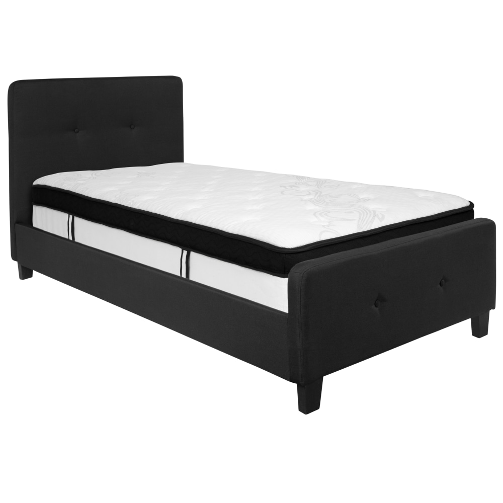 Flash Furniture Tribeca Button Tufted Upholstered Platform Bed with Memory Foam Pocket Spring Mattress, Twin, 40inH x 42inW x 81inL, Black MPN:HGBMF21