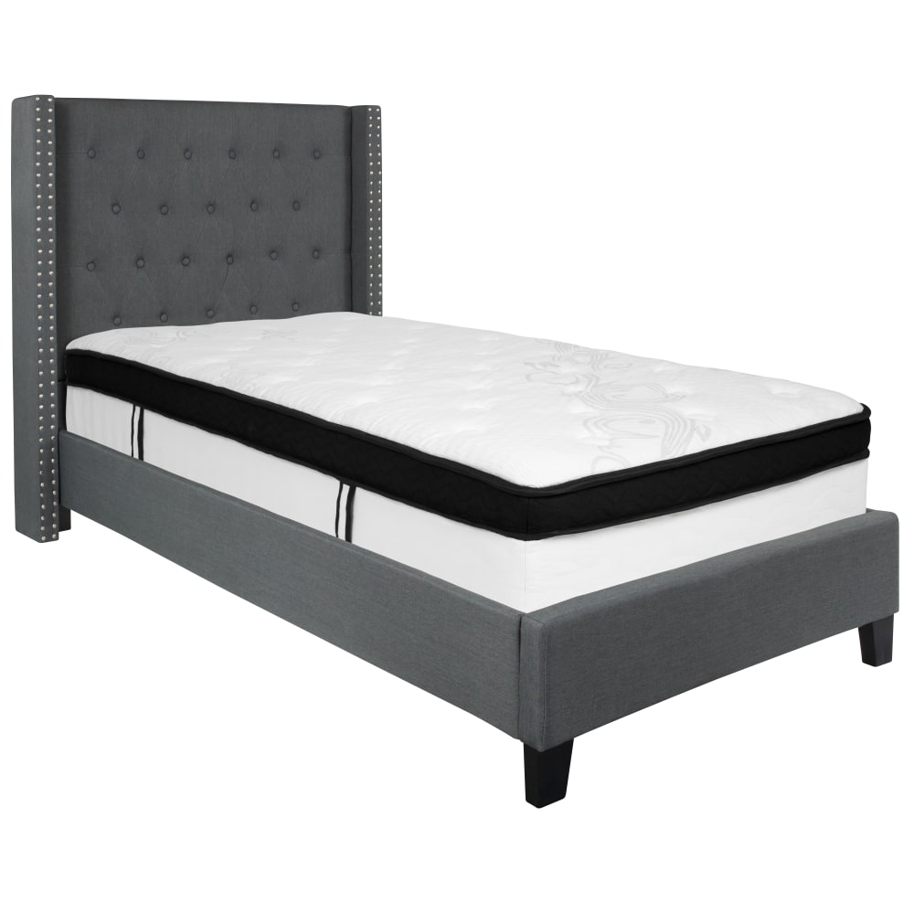 Flash Furniture Riverdale Tufted Upholstered Platform Bed, Twin, Dark Gray - HGBMF45 MPN:HGBMF45