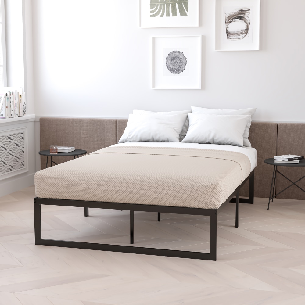 Flash Furniture 14in Metal Platform Bed Frame With 12in Memory Foam Pocket Spring Mattress, Queen, Black MPN:XUBD1000112MFMQ