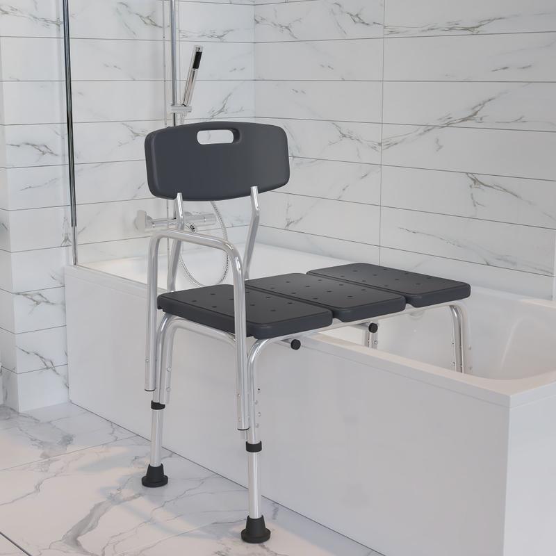 Flash Furniture HERCULES Series Adjustable Bath And Shower Transfer Bench, Gray MPN:DCHY3510LGRY