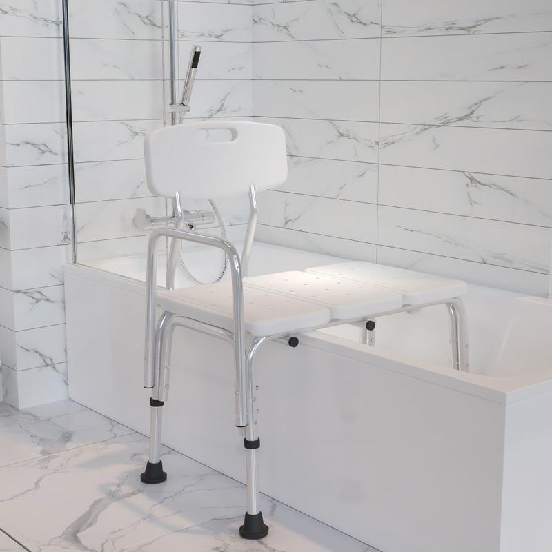 Flash Furniture HERCULES Series Adjustable Bath And Shower Transfer Bench, White MPN:DCHY3510LWH