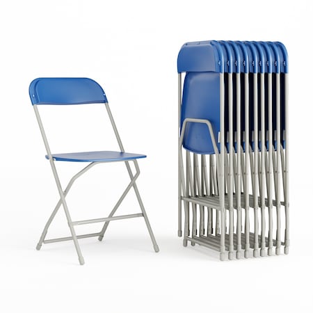 Hercules Series Plastic Folding Chair Blue - 10 LB Weight Capacity Comfortable Event Chair-Lightweight Folding Chair, PK10 MPN:10-LE-L-3-BLUE-GG