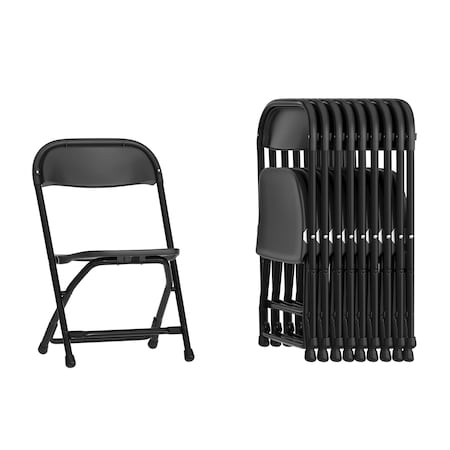 Kids Black Plastic Folding Chair, PK10 MPN:10-Y-KID-BK-GG