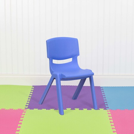 Blue Plastic Stackable School Chair with 12
