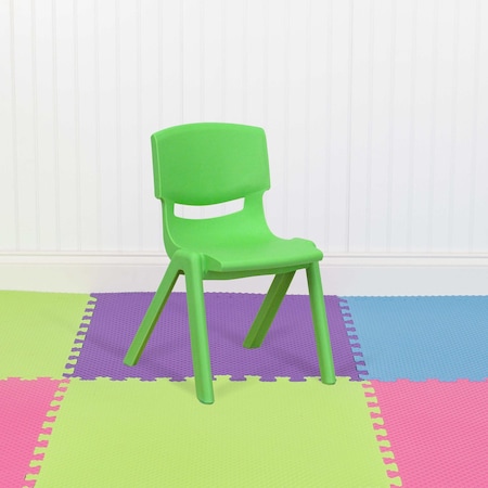 Green Plastic Stackable School Chair with 12