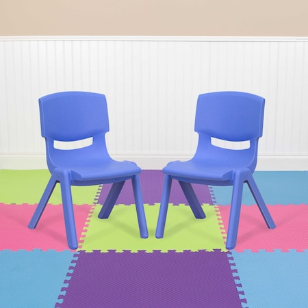 Blue Plastic Stackable School Chair with 10.5