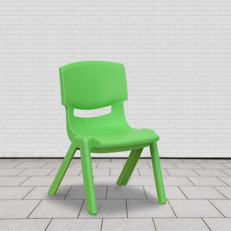 Green Plastic Stackable School Chair with 10.5