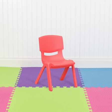 Red Plastic Stackable School Chair with 10.5