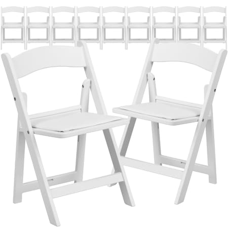 Kids White Resin Folding Chair with White Vinyl Padded Seat, PK11 MPN:11-LE-L-1K-GG